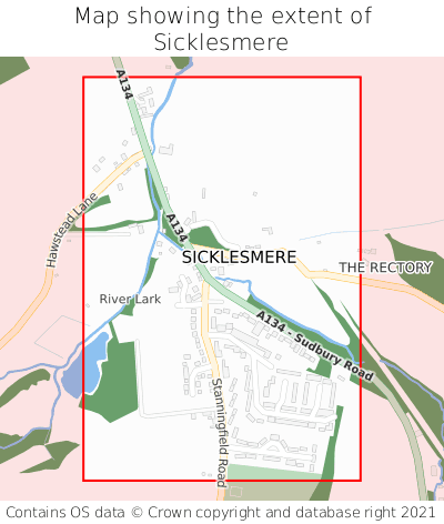 Map showing extent of Sicklesmere as bounding box