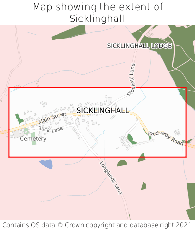 Map showing extent of Sicklinghall as bounding box