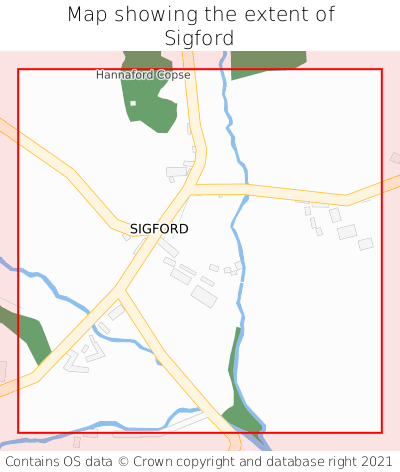 Map showing extent of Sigford as bounding box