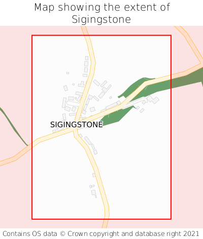 Map showing extent of Sigingstone as bounding box