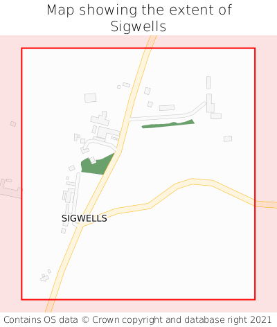 Map showing extent of Sigwells as bounding box