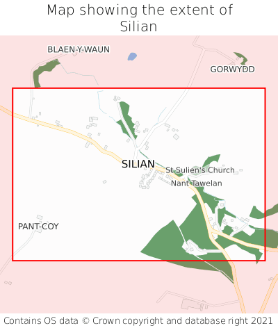 Map showing extent of Silian as bounding box