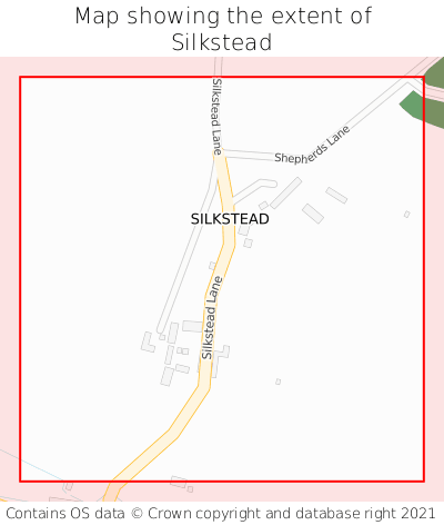 Map showing extent of Silkstead as bounding box