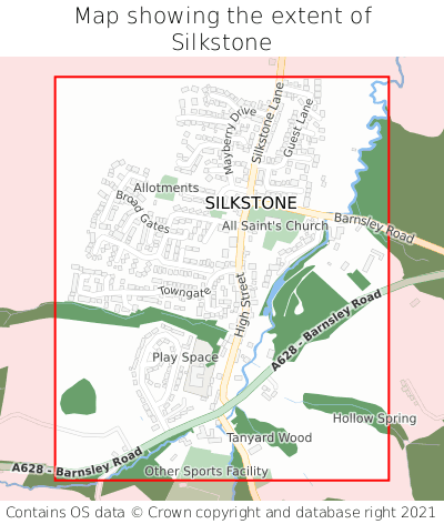 Map showing extent of Silkstone as bounding box