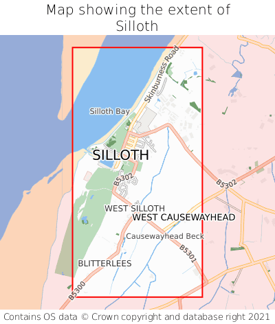 Map showing extent of Silloth as bounding box