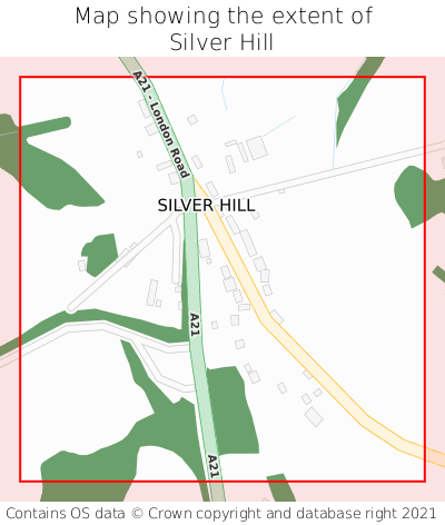 Map showing extent of Silver Hill as bounding box