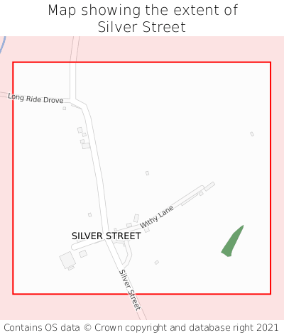 Map showing extent of Silver Street as bounding box