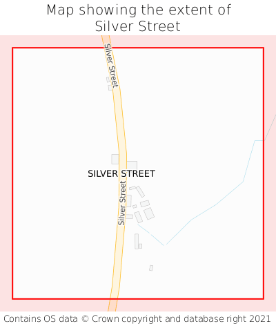 Map showing extent of Silver Street as bounding box