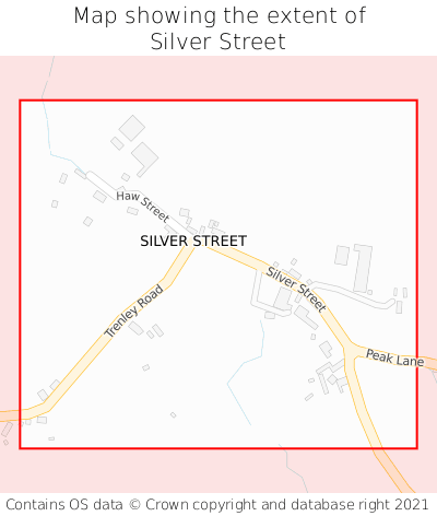 Map showing extent of Silver Street as bounding box