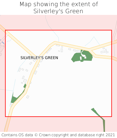 Map showing extent of Silverley's Green as bounding box