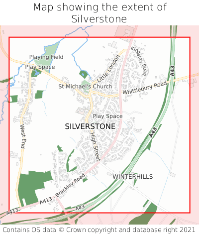 Map showing extent of Silverstone as bounding box