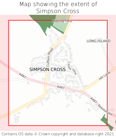 Map showing extent of Simpson Cross as bounding box