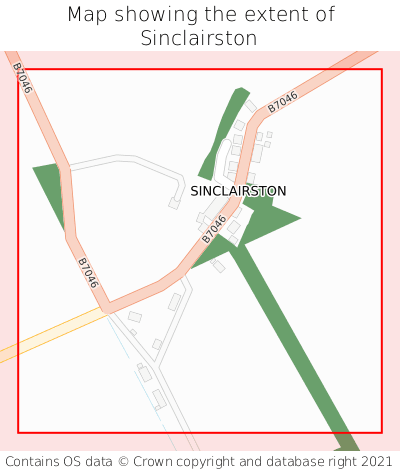 Map showing extent of Sinclairston as bounding box