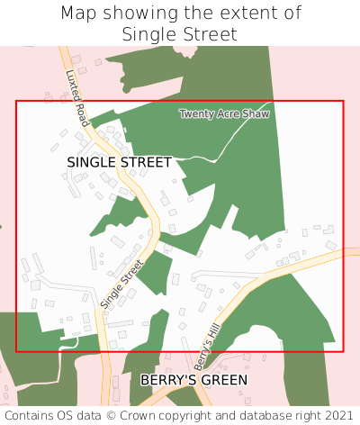 Map showing extent of Single Street as bounding box