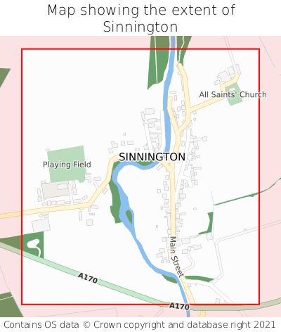 Map showing extent of Sinnington as bounding box