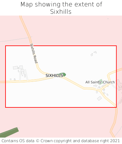 Map showing extent of Sixhills as bounding box