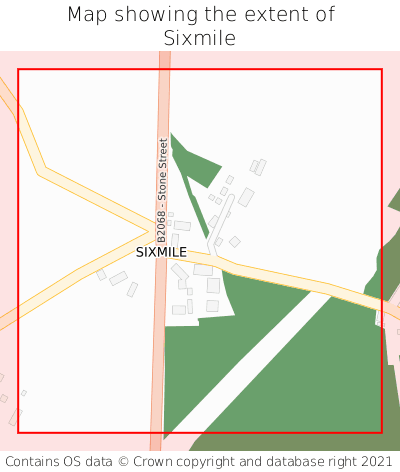 Map showing extent of Sixmile as bounding box