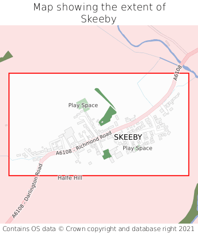 Map showing extent of Skeeby as bounding box