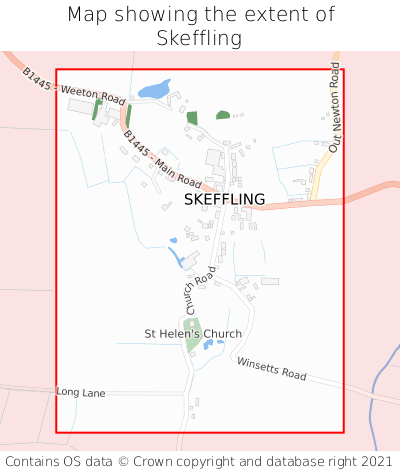 Map showing extent of Skeffling as bounding box