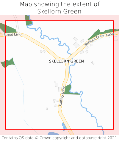 Map showing extent of Skellorn Green as bounding box