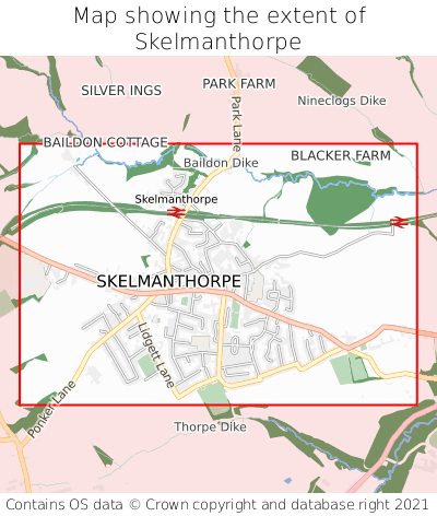 Map showing extent of Skelmanthorpe as bounding box