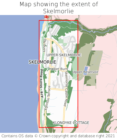 Map showing extent of Skelmorlie as bounding box