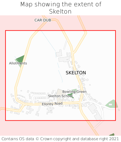 Map showing extent of Skelton as bounding box
