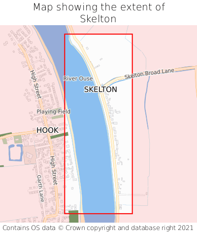 Map showing extent of Skelton as bounding box