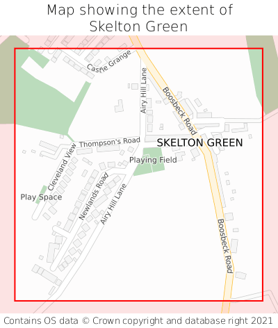 Map showing extent of Skelton Green as bounding box