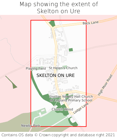 Map showing extent of Skelton on Ure as bounding box