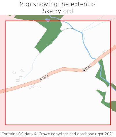 Map showing extent of Skerryford as bounding box