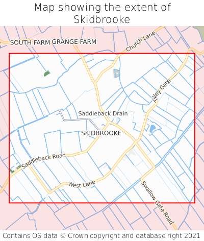 Map showing extent of Skidbrooke as bounding box