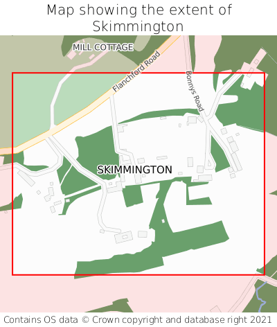 Map showing extent of Skimmington as bounding box