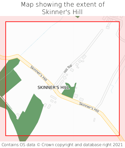 Map showing extent of Skinner's Hill as bounding box