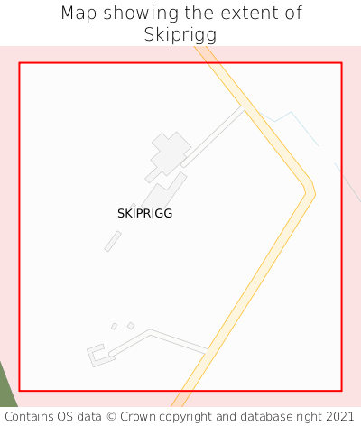 Map showing extent of Skiprigg as bounding box