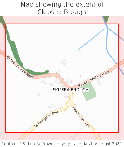 Map showing extent of Skipsea Brough as bounding box