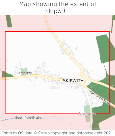 Map showing extent of Skipwith as bounding box