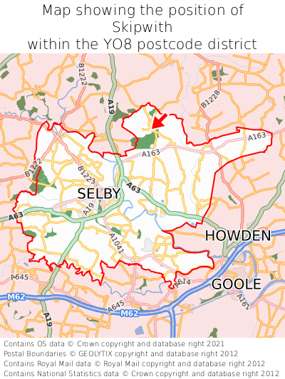 Map showing location of Skipwith within YO8