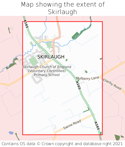 Map showing extent of Skirlaugh as bounding box