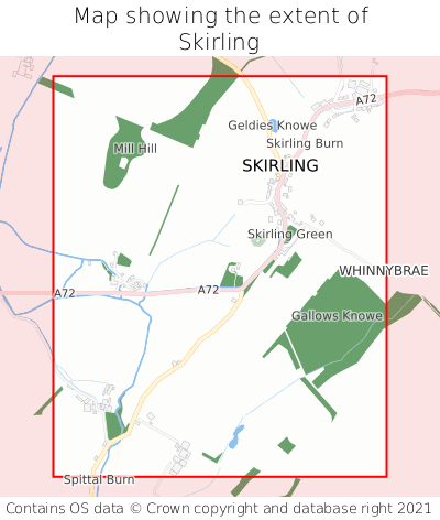 Map showing extent of Skirling as bounding box