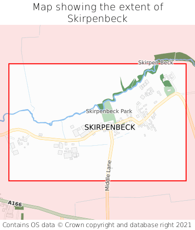 Map showing extent of Skirpenbeck as bounding box