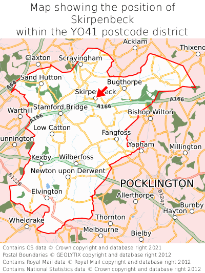 Map showing location of Skirpenbeck within YO41