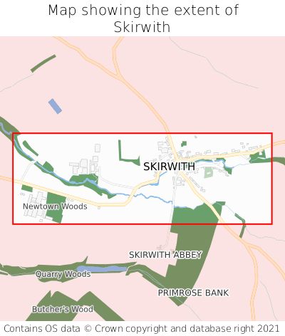Map showing extent of Skirwith as bounding box