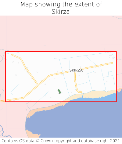 Map showing extent of Skirza as bounding box