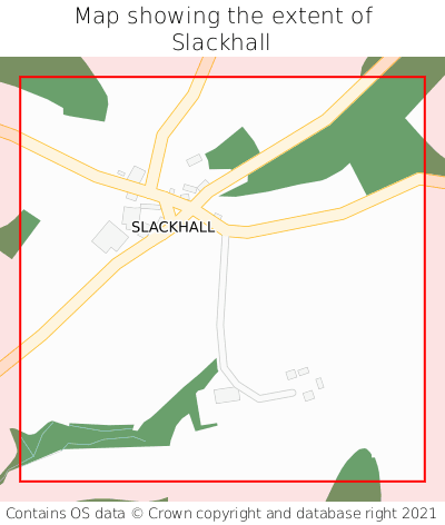 Map showing extent of Slackhall as bounding box