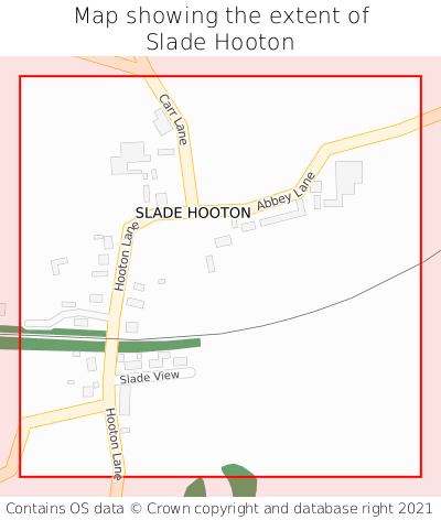 Map showing extent of Slade Hooton as bounding box