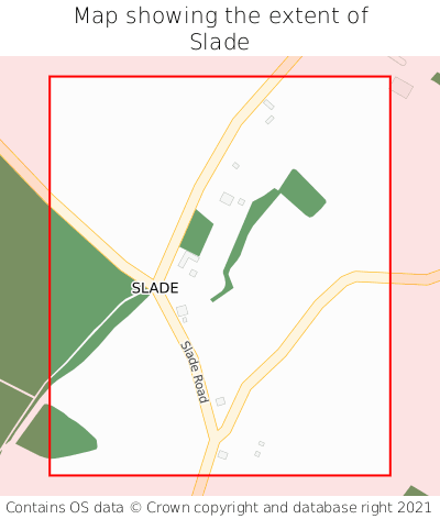 Map showing extent of Slade as bounding box