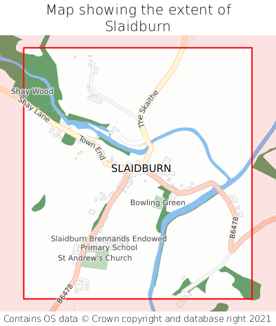 Map showing extent of Slaidburn as bounding box