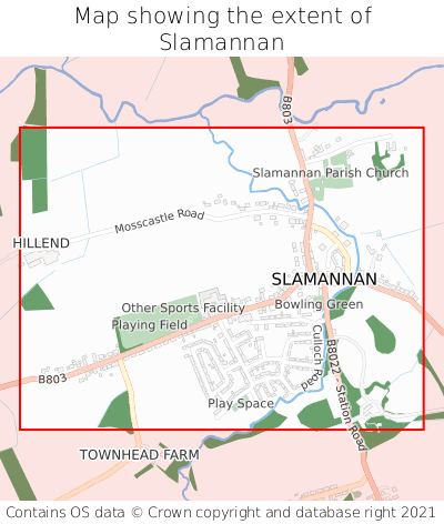 Map showing extent of Slamannan as bounding box