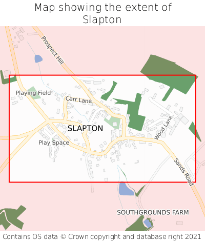 Map showing extent of Slapton as bounding box